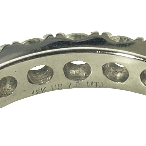 14 Karat White Gold Diamond Eternity Band Ring Size 7.5 #19517 - Picture 6 of 8